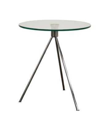 Baxton Studios Triple Leg Round Glass Top End Table