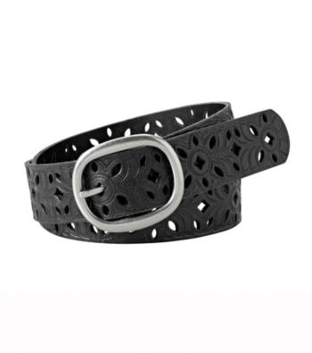 Fossil® Floral Perforated Strap Belt - Black