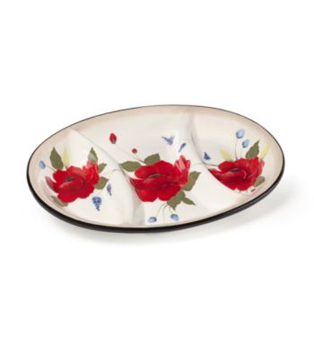 Pfaltzgraff Scarlett Oval 3 Section Tray