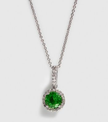 Effy® 14K White Gold Diamond & Peridot Pendant
