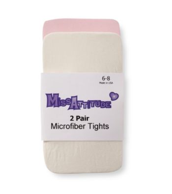 Miss Attitude Girls' 2-pk. Pink/Ivory Tights