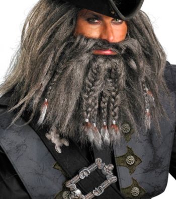 Pirates Of The Caribbean - Black Beard Facial Hair Adult Accessory Kit