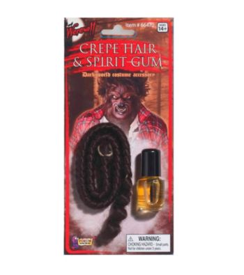 Crepe Werewolf Hair and Spirit Gum Set