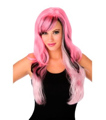 Gothic Pink and Black Adult Wig