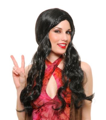 Black Flower Child Synthetic Adult Wig