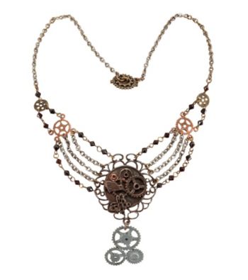Steampunk Gear Chain Antique Adult Necklace