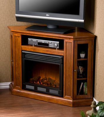 Holly & Martin™ Ponoma Brown Mahogany Media Console & Electric Fireplace