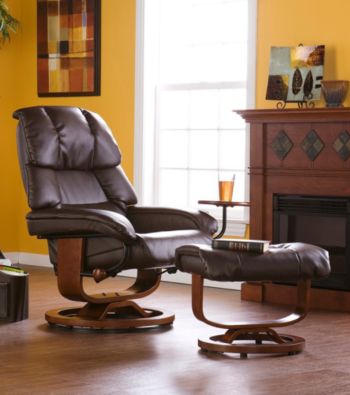 Holly & Martin™ Canyon Lake Cafe Brown Recliner and Ottoman