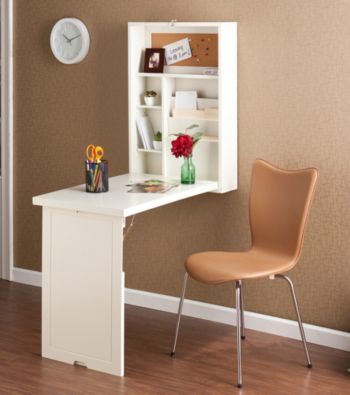 Holly & Martin™ White Leo Fold-Out Convertible Desk