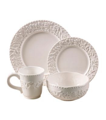 American Atelier Bianca Leaf Round 16-pc. Dinnerware Set