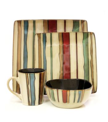 American Atelier Canyon Stripes 16-pc. Dinnerware Set