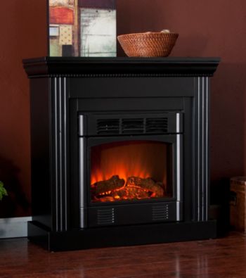 Holly & Martin™ Bastrop Petite Convertible Electric Fireplace-Black