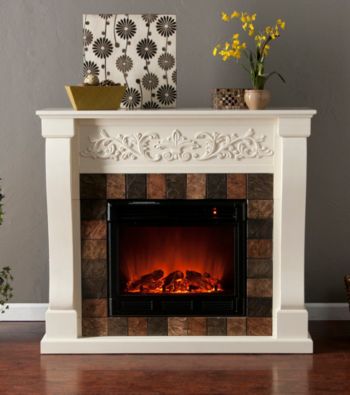 Holly & Martin™ Calgary Electric Fireplace-Ivory