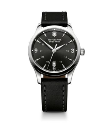 Victorinox® Swiss Army® Men's Alliance Leather Strap Watch - Black