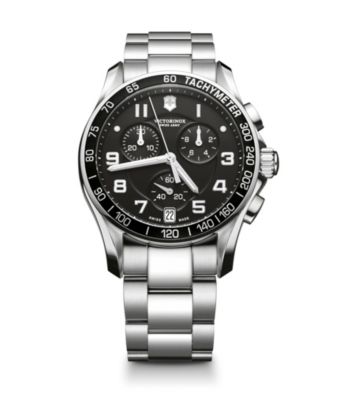 Victorinox® Swiss Army® Men's Chrono Classic Stainless Steel Dial Watch - Black