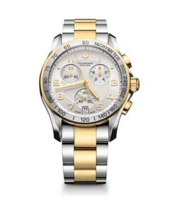 Victorinox® Swiss Army® Men's Chrono Classic Stainless Steel Dial Watch - Gold/Silver