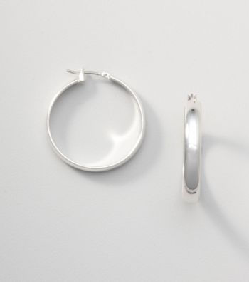 Napier® Silvertone Medium Hoops