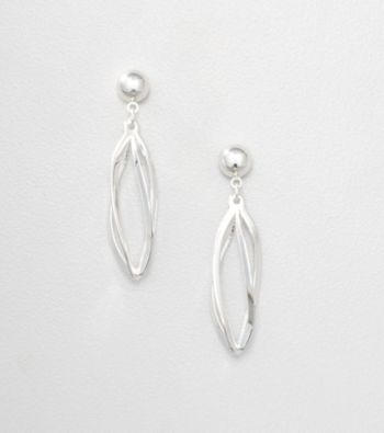 Napier® Silvertone Post Earrings with Open Twist Drop