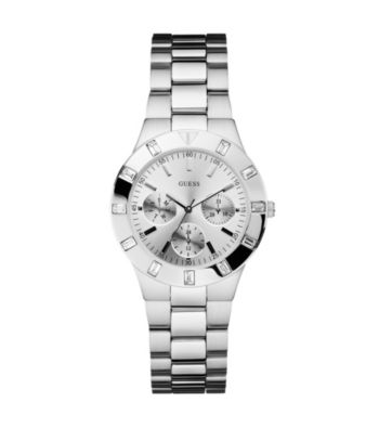 Guess Women's Silvertone Sport Mid Size Watch