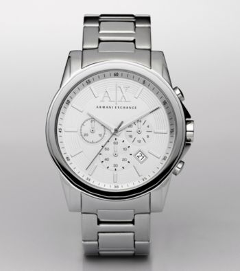 A|X Armani Exchange Men's Silver Stainless Steel Bracelet Watch