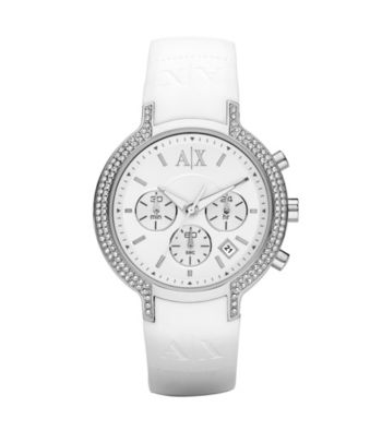 A|X Armani Exchange Ladies' White Silicone Watch