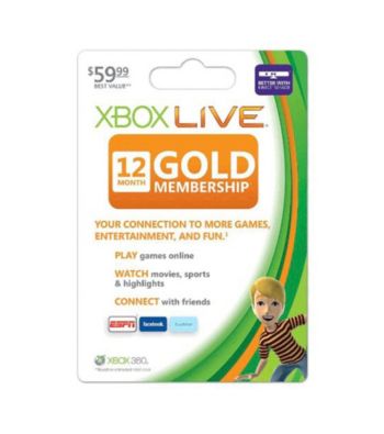 Xbox 360® 12 Month Live Gold Card