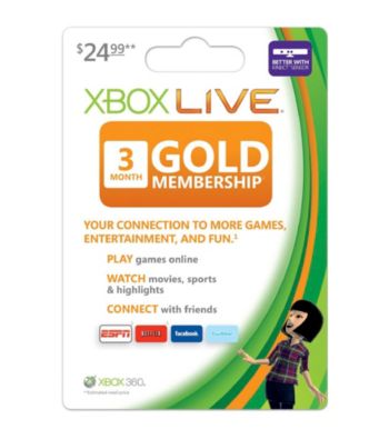 Xbox 360® Live 3 Month Gold Card