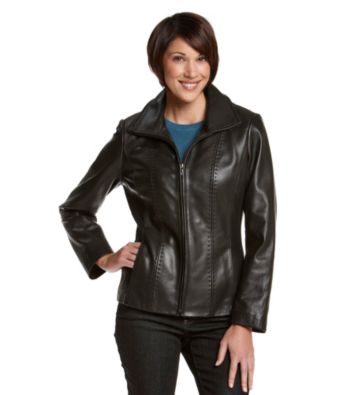 Jones New York® Black Pile Lined Leather Jacket