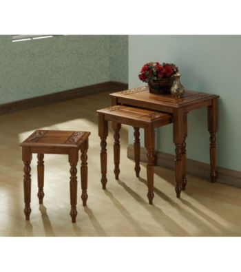 Monarch Dark Oak Three Piece Nesting Table