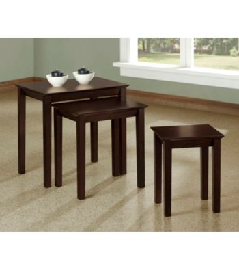 Monarch Cappuccino Oak Veneer Three Piece Nesting Table Set