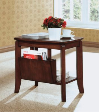 Monarch Walnut Solid Top Magazine Table