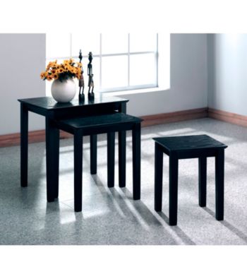 Monarch Black Grain Veneer Three-Piece Nesting Table Set