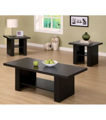 Monarch Cappuccino Hollow-Core Three Piece Occasional Table Set