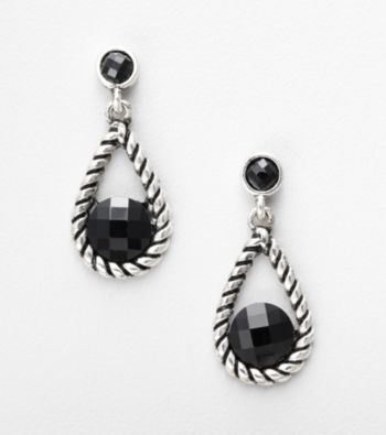 Napier® Drop Earrings with Black Accent