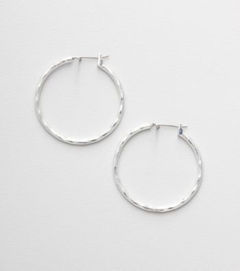 Napier® Silvertone Swirl Hoop Earrings
