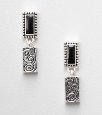 Napier® Two Tone Drop Earrings with Black Accents