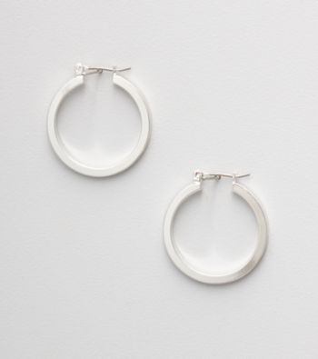 Napier® Silvertone Flat Hoop Earrings