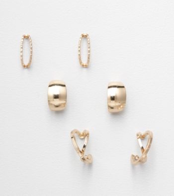 Napier® Set of 3 Pairs of Goldtone Stud Earrings