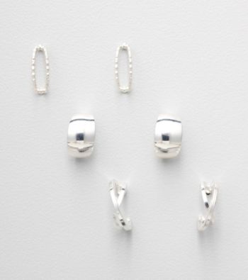 Napier® Set of 3 Pairs of Silvertone Stud Earrings