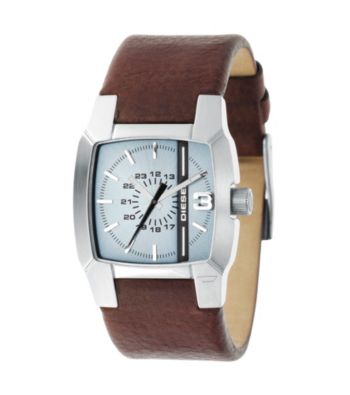 Diesel Men's Stainless Steel Genuine Brown Leather Watch