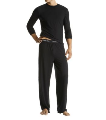 Calvin Klein Men's Black Micro Modal Crewneck Shirt