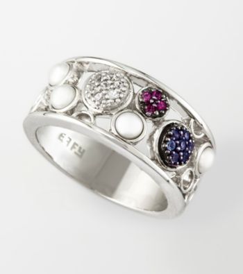 Effy® Sterling Silver Mixed Gemstone Ring
