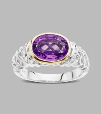 Sterling Silver Faceted Amethyst Ring