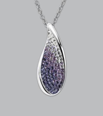 Impressions® Sterling Silver Swarovski® Elements Pendant Necklace - Purple/White Fade