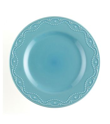 Paula Deen® Signature Aqua Bas Relief Whitaker Set of 4 Dinner Plates