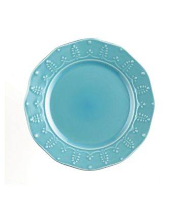 Paula Deen® Signature Aqua Bas Relief Whitaker Set of 4 Salad Plates