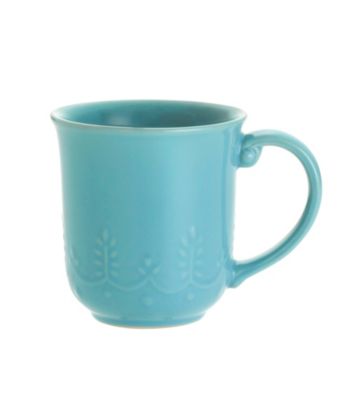 Paula Deen® Signature Aqua Bas Relief Whitaker Set of 4 Mugs