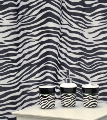 Zebra Black Bath Set - 16 Pc.