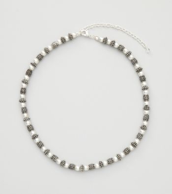Napier® Silvertone Beaded Collar Necklace