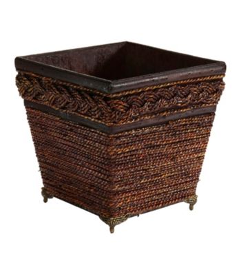 Nearly Natural® Lacquered Coiled Rope Decorative Planter